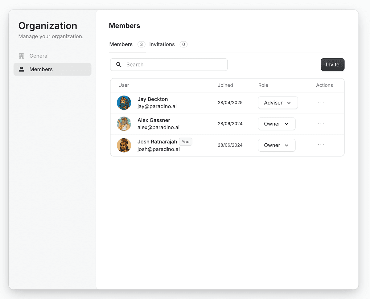 Organisation Profile in Paradino