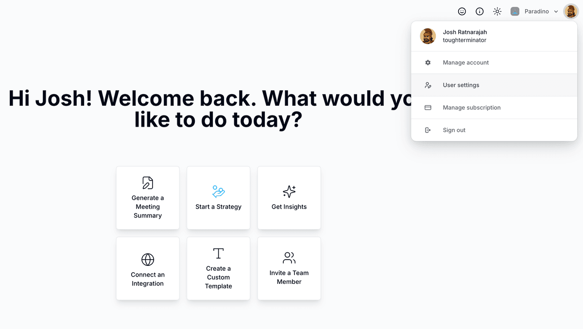 Getting to User Preferences in Paradino